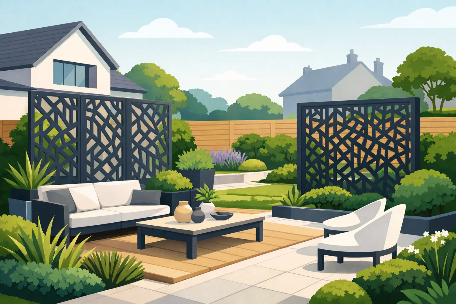 Privacy Aluminium Garden Screens for UK Homes